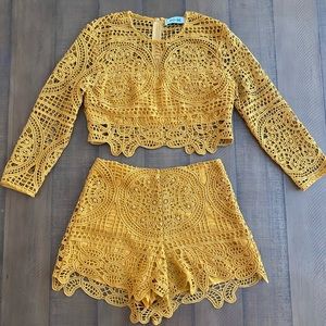 Bella and Bloom Boutique Two Piece Crochet Romper